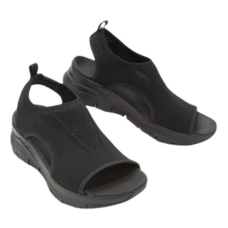 Sommer nye flyvævede sandaler med stor platform
