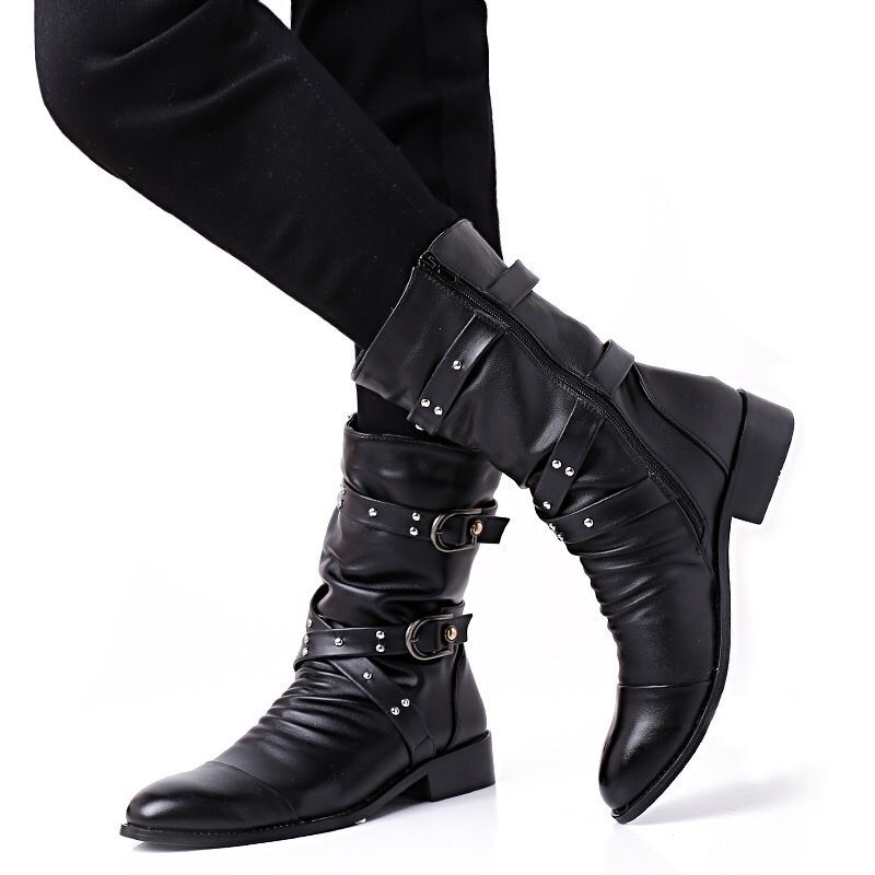 Head Mid-top Martin Military Long High Leather Boots