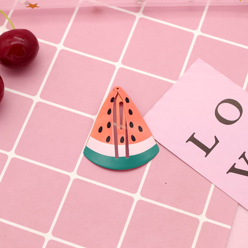 Paint Fruit Barrettes Color Printing Watermelon Strawberry