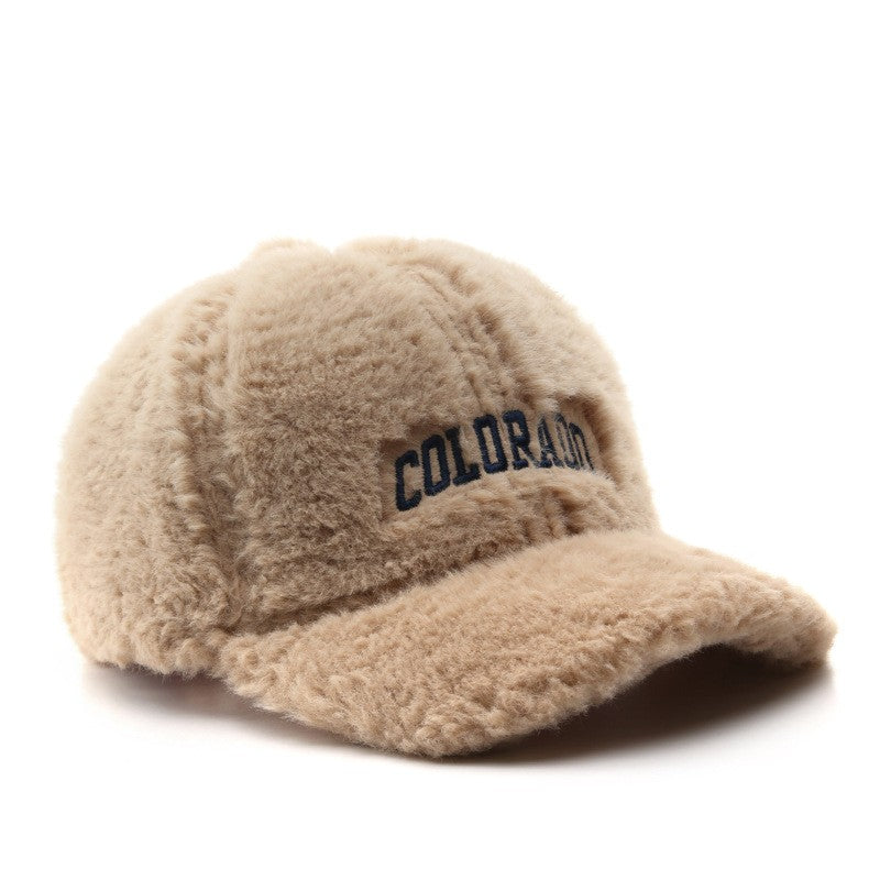 Plush Autumn And Winter Fashion Vintage Female Alphabet Embroidery Duck Hat