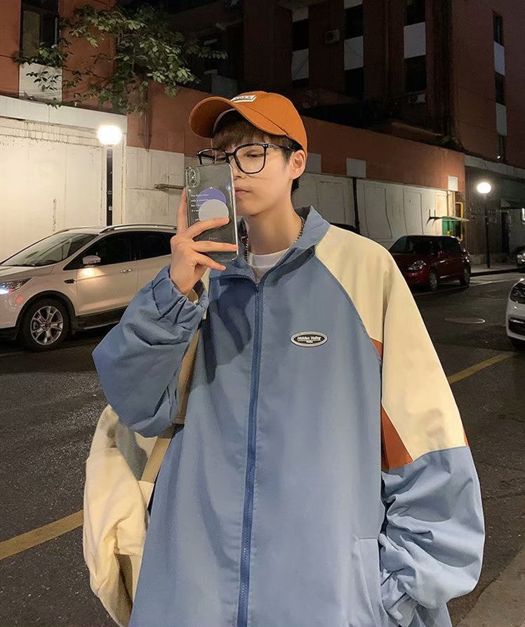 Men's Retro Hong Kong Style Color Matching Overalls