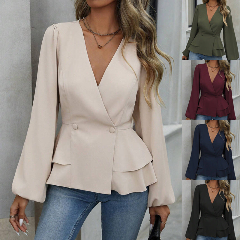 Slim Fit Waist French Lace Waist Shirt