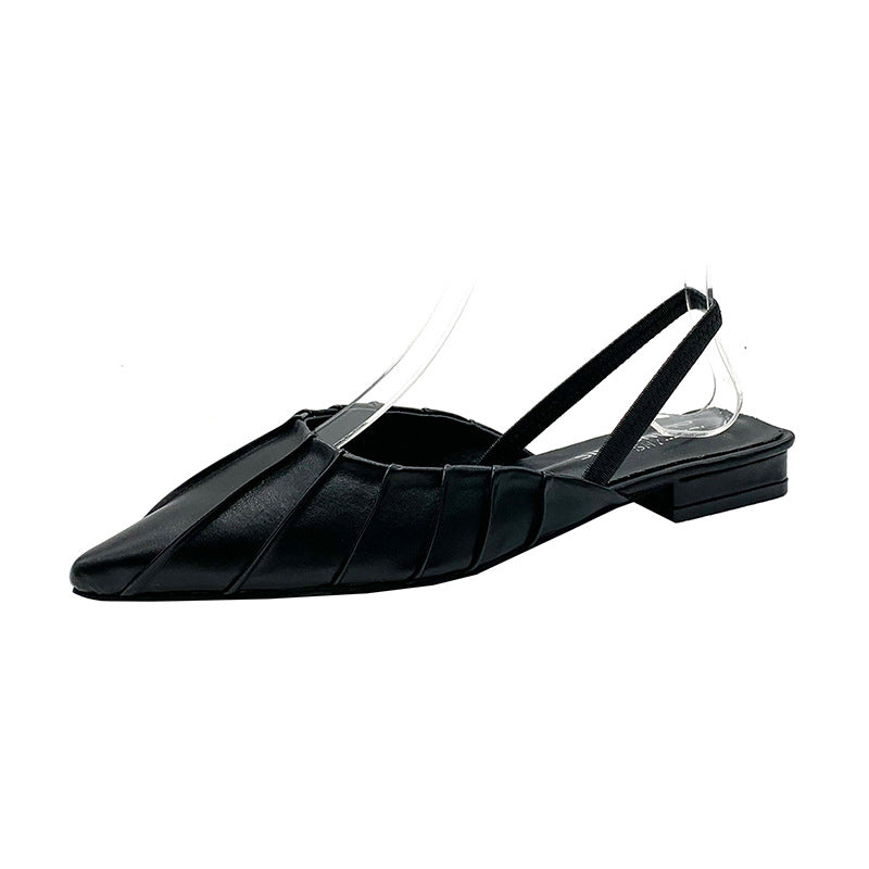 Stiletto Pointed Toe Half Toe Sandals With Rhinestones