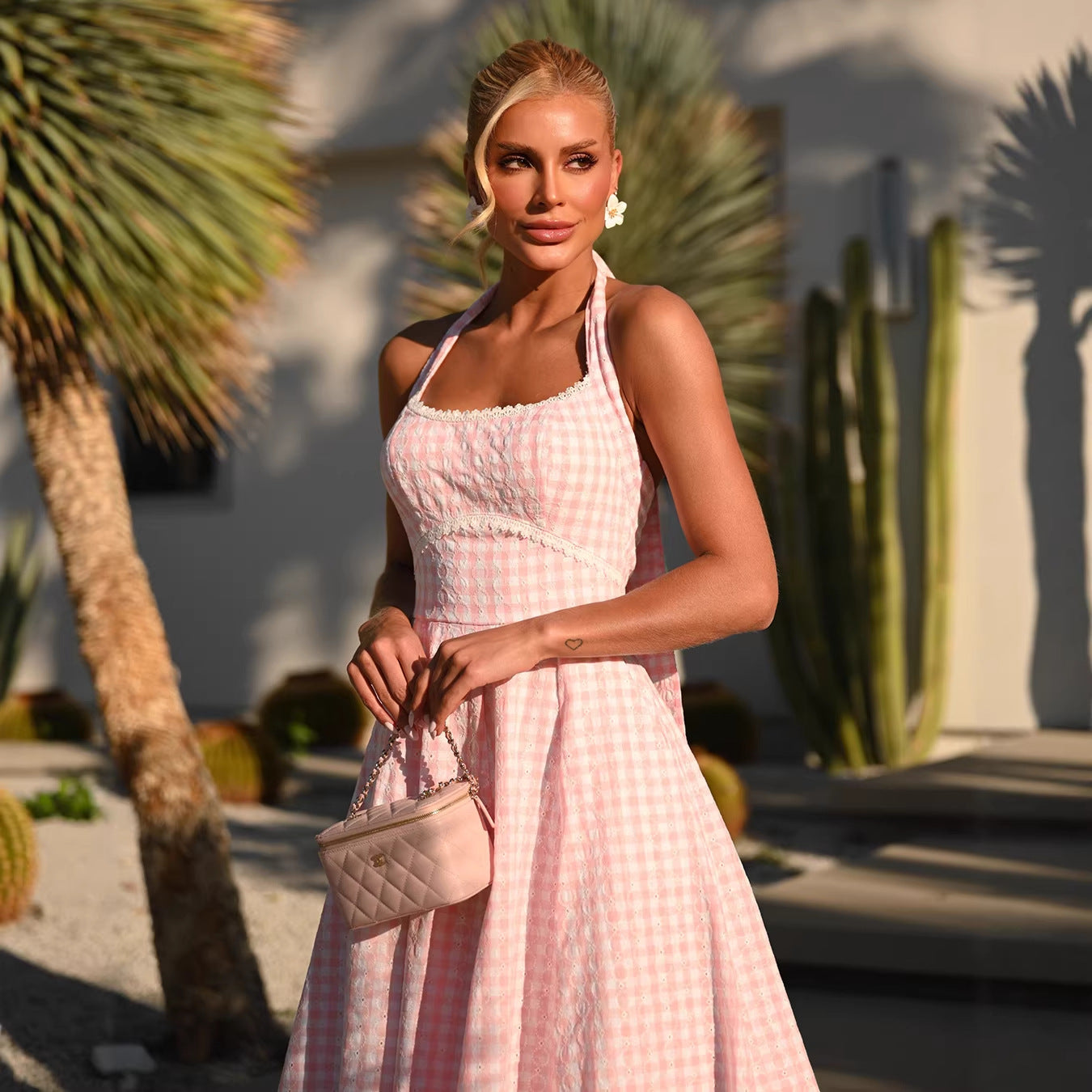 French-style Beach Vacation Maxi Slip Dress For Women