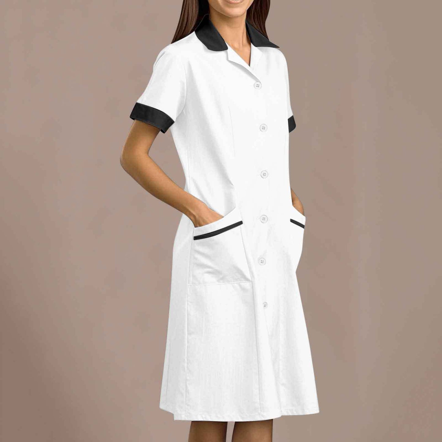 Beauty Dress With A Lapel Collar And Patch Pockets