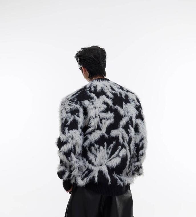 Men's Retro Niche V-neck Knitted Sweater Jacket