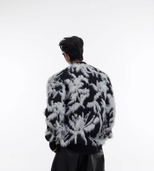 Men's Retro Niche V-neck Knitted Sweater Jacket