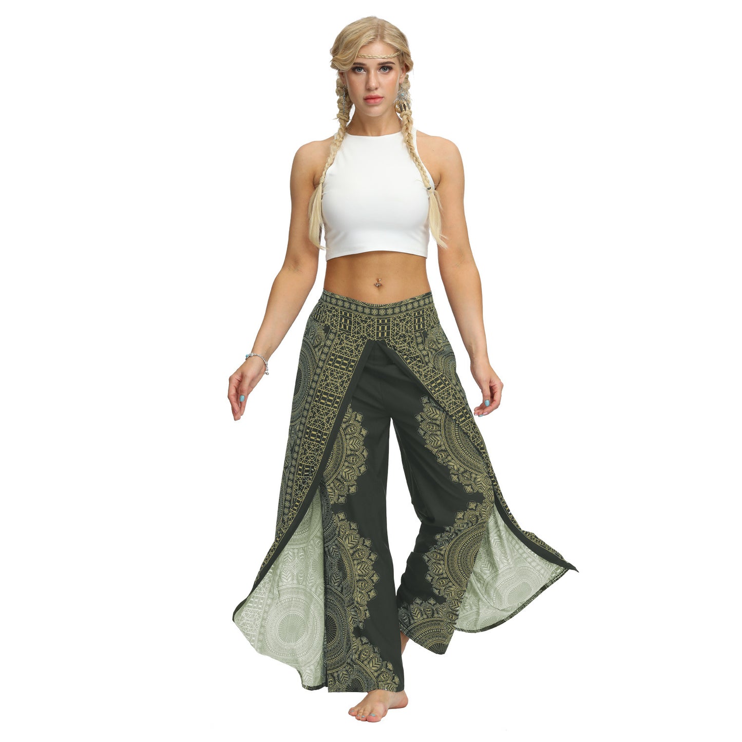Digital Printing Women's Breathable And Comfortable Straight-leg Pants