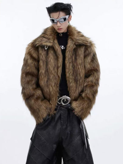 Autumn And Winter Faux Fur Coat For Men