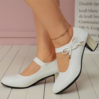 Comfortable Women's Mid-heel Buckle Mother Shoes