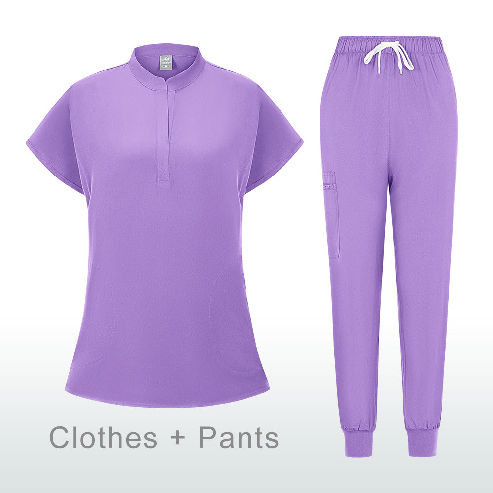 Stretchy, Quick-drying Short-sleeve Scrub Top For Doctors