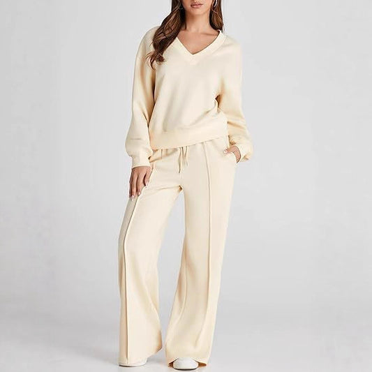 Simple Solid-color Versatile Casual Womens Set