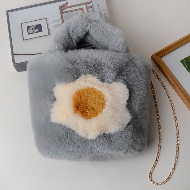 Women's Fashion All-match Plush One-shoulder Crossbody Handbag