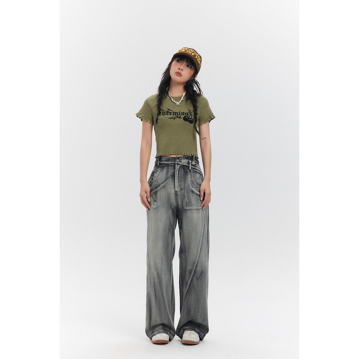 American Style Trend Vintage Heavy Washed Jeans