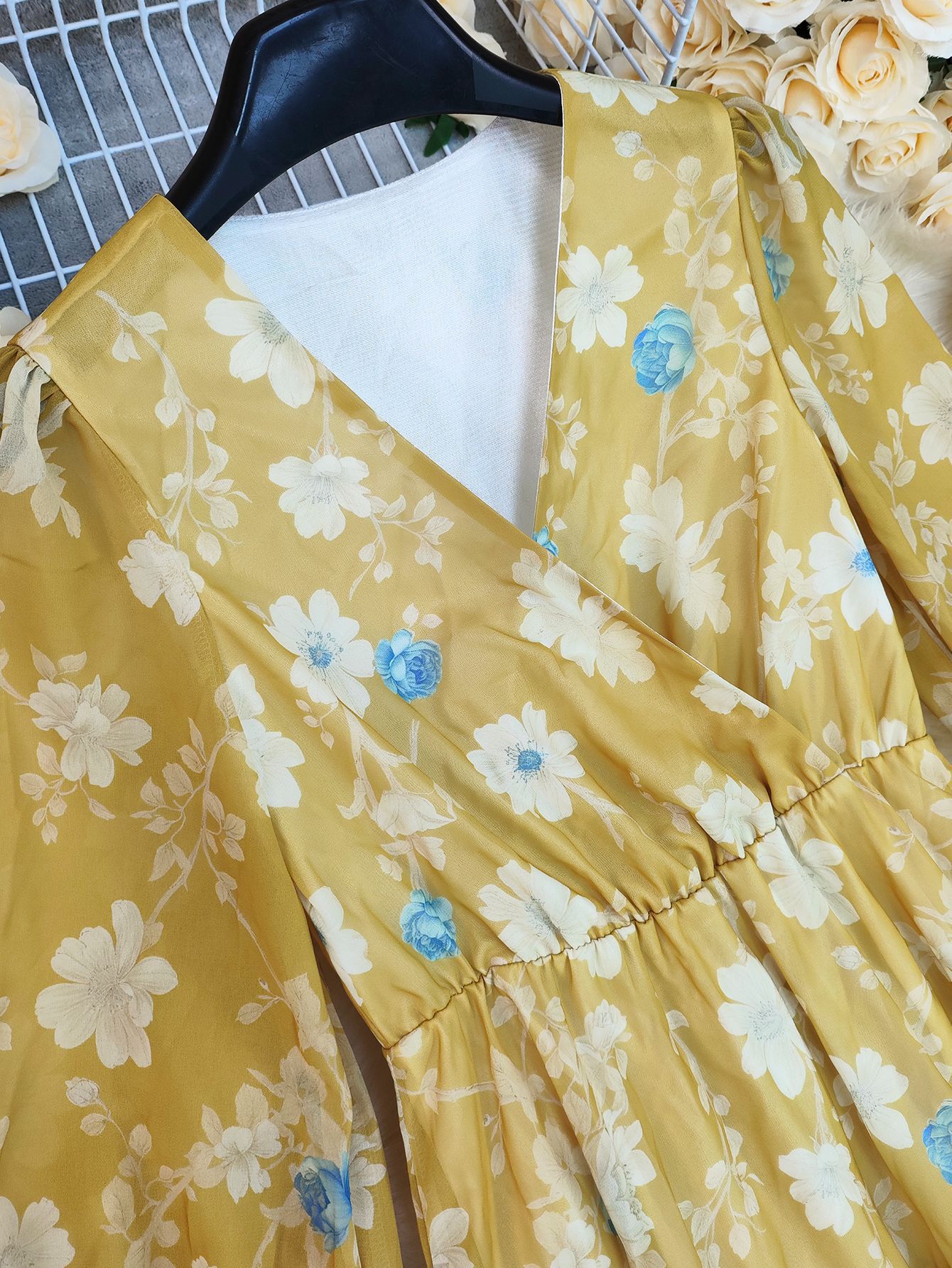 Summer New Print V-neck Long Dress