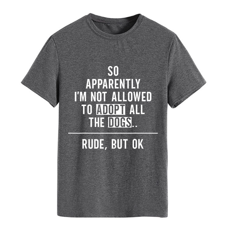 Fashion Round Neck Letter Loose Short Sleeve T-shirt For Women