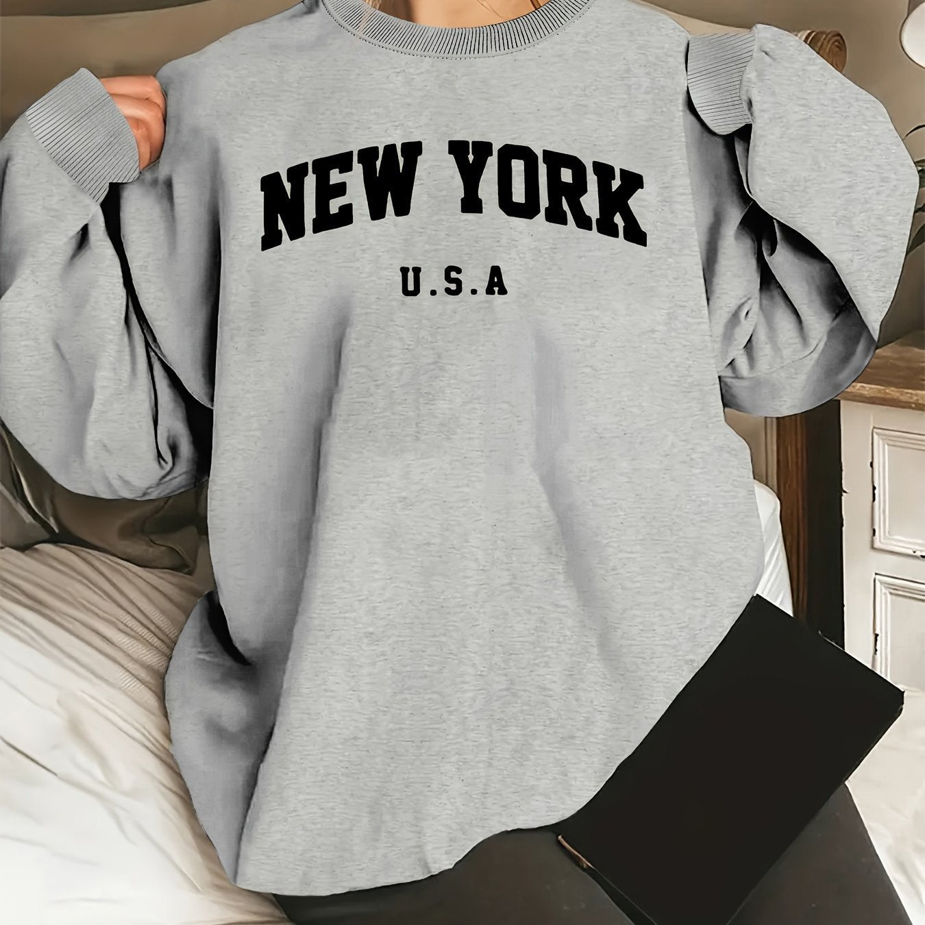 Hooded Sweatshirt Casual Long Sleeve Round Neck Women