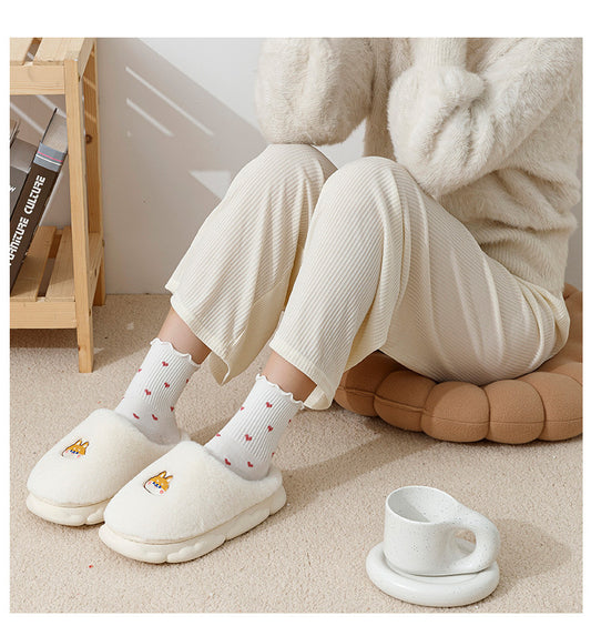 Men's And Women's Indoor Household Couple Fluffy Fluffy Soft Sole Cotton Slippers