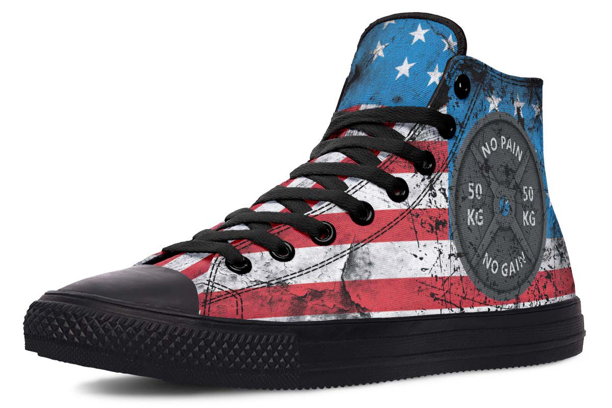 Men's And Women's Fashion Color Printing High-top Canvas Shoes