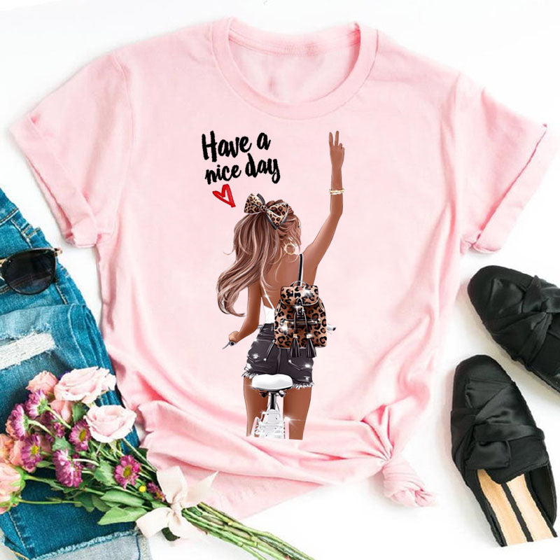 Sunflower Black T-Shirt Loose Short Sleeve T-Shirt
