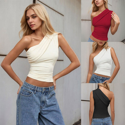 Sexy New Off-shoulder Top With Slanted Neckline For Sheer Alluring Look