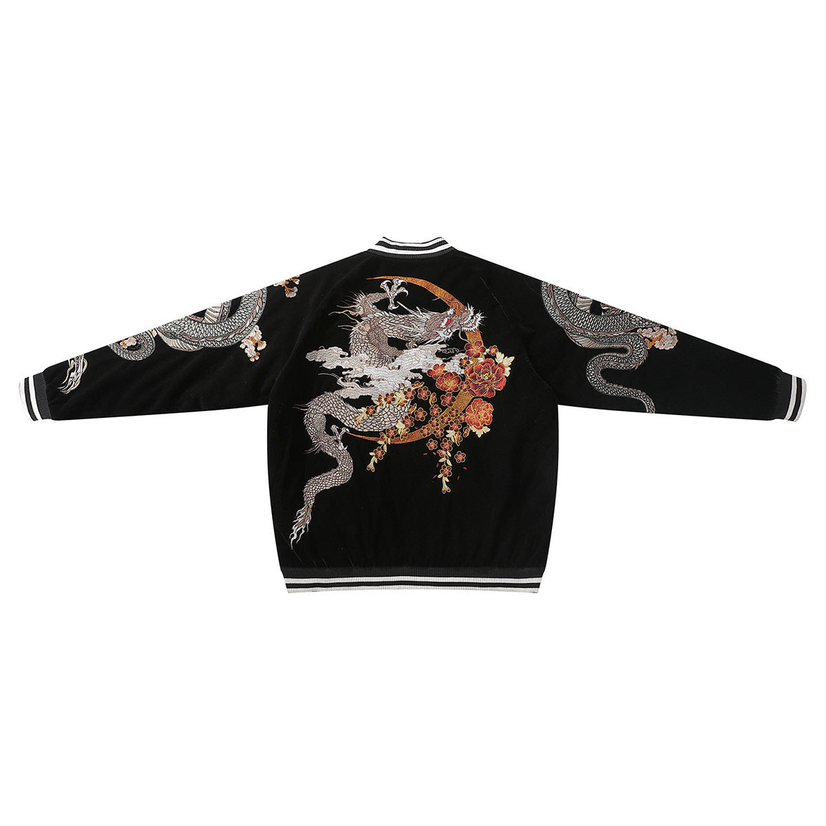 Mens Loose Fit Polyester Embroidered Chinese Style Jacket