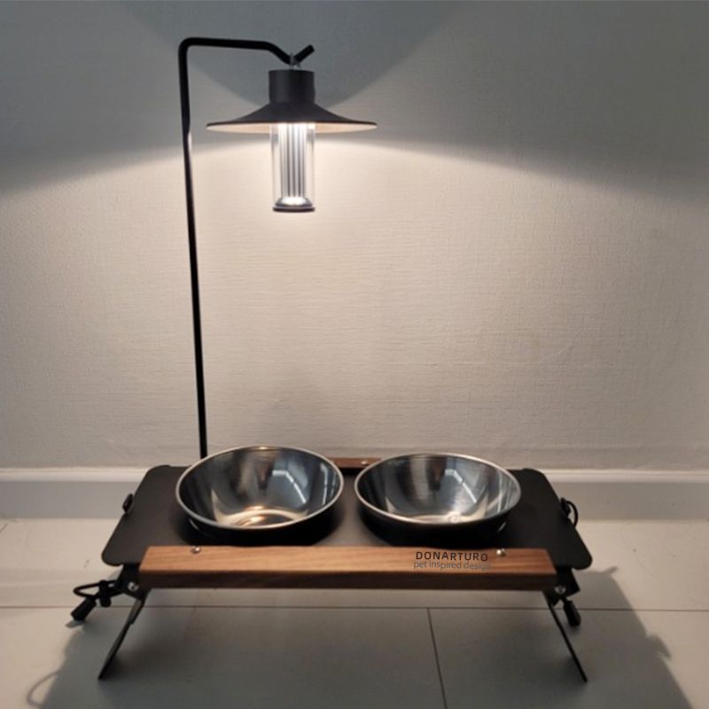 Cat Food Bowl Rack Outdoor Camping Dog Basin Double Bowl Shallow Mouth