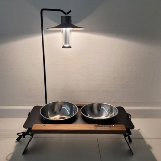 Cat Food Bowl Rack Outdoor Camping Dog Basin Double Bowl Shallow Mouth
