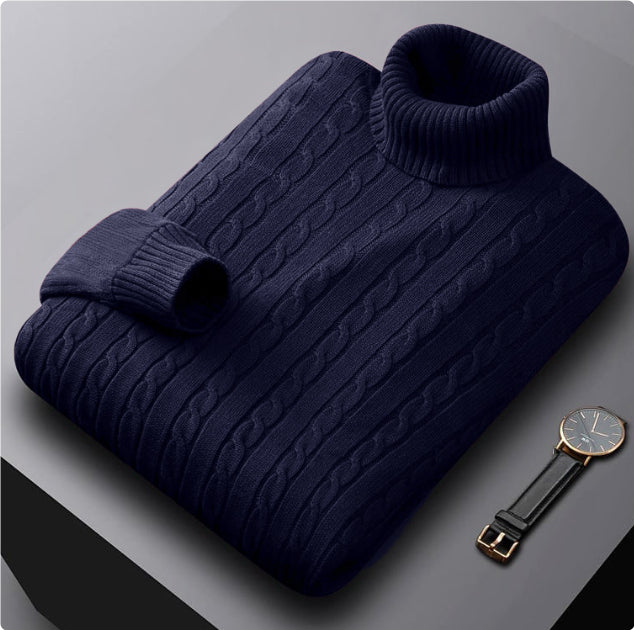 Men's Turtleneck Sweater Fleece-lined Thickened