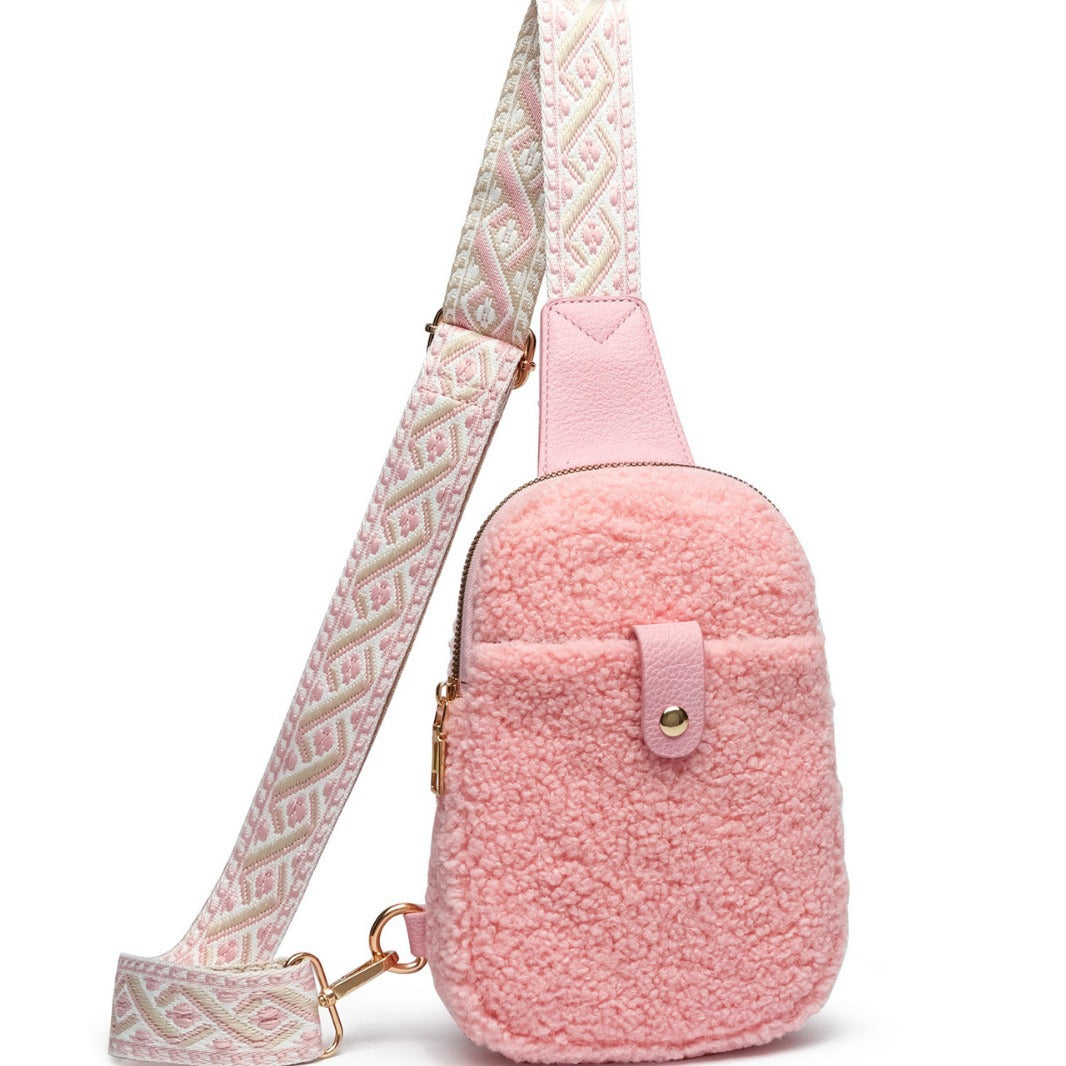 Ethnic Style Shoulder Strap Crossbody Casual Fur Bag