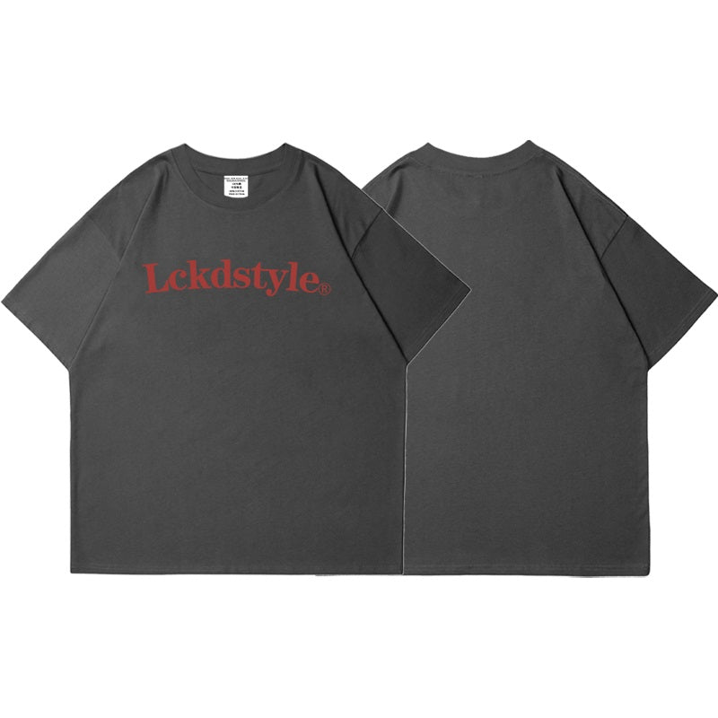Original Letter Printed Heavy Cotton Short-sleeved T-shirt