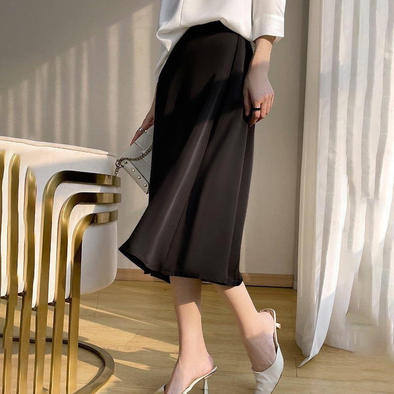 Half-length Women's Gauze Skirt Fishtail Sheath High Waist Long Skirt