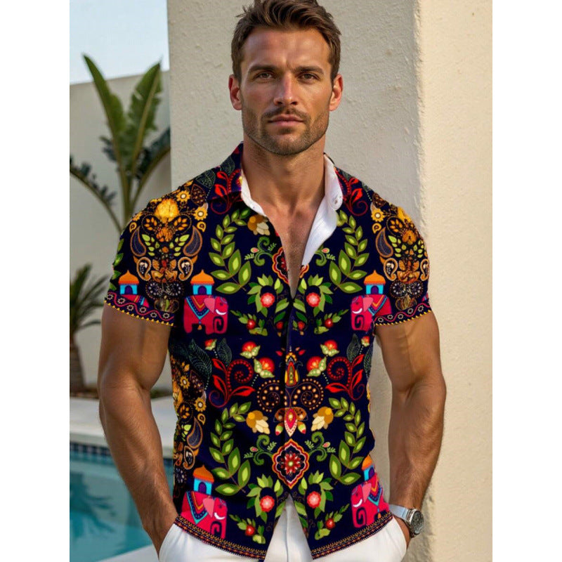 Men's Shirt 3D Printing Stitching Cartoon