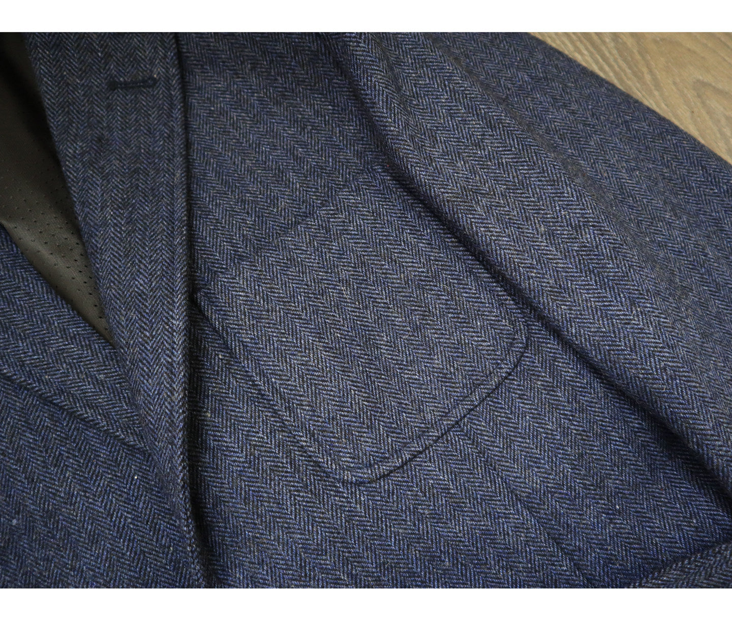 American-style Vintage Herringbone Tweed Heavyweight Wool Work Jacket With Mushroom Buttons