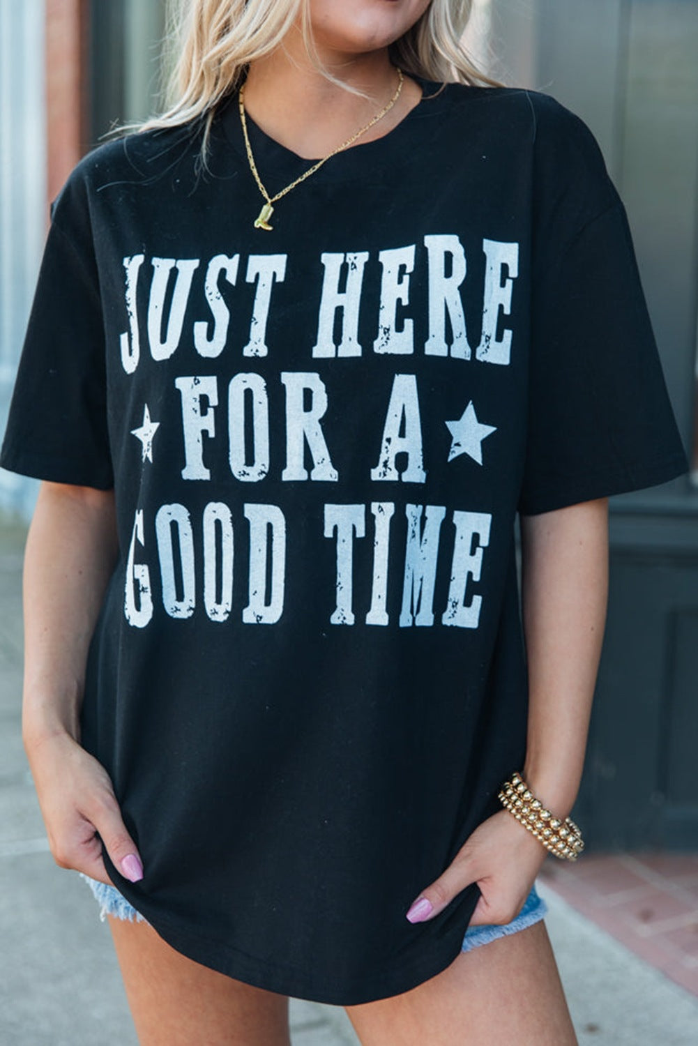 Casual Holiday Cotton Letter Print Short-sleeve T-shirt