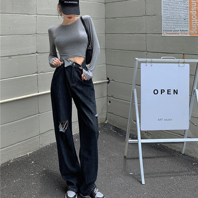High Waist Slimming Loose Drape Wide-leg Pants Trousers