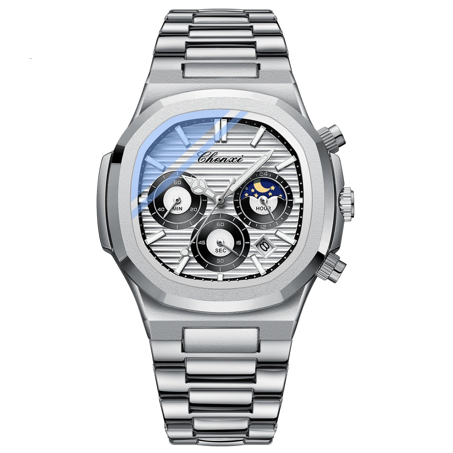 Multifunction Men's Calendar Luminous Chronograph Quartz Watch