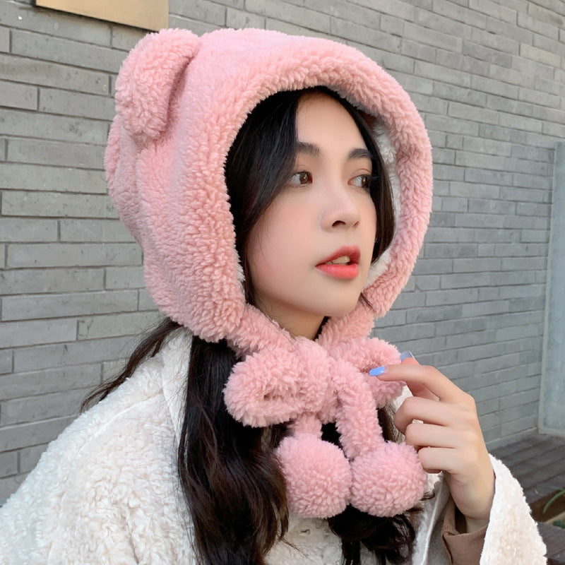 Women's Fashion Small Bear Ear Protection Hat