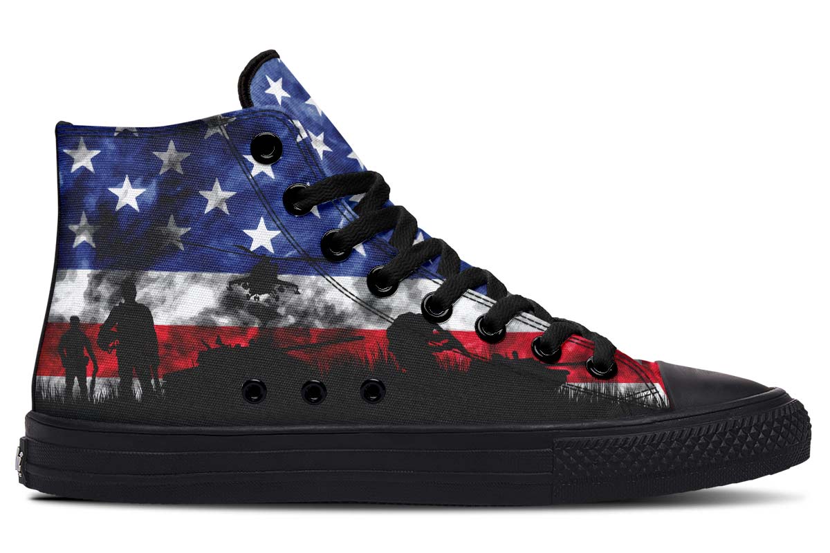 Men's And Women's Fashion Color Printing High-top Canvas Shoes