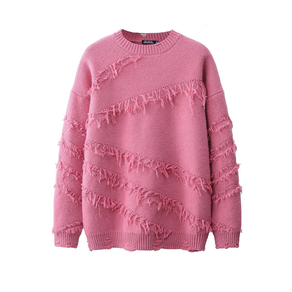 Design Sense Niche Vintage Kvast Sweater Mænd Og Kvinder Efterår Og Vinter Løs Dovne Smart Blød Klistret Smart Sweater