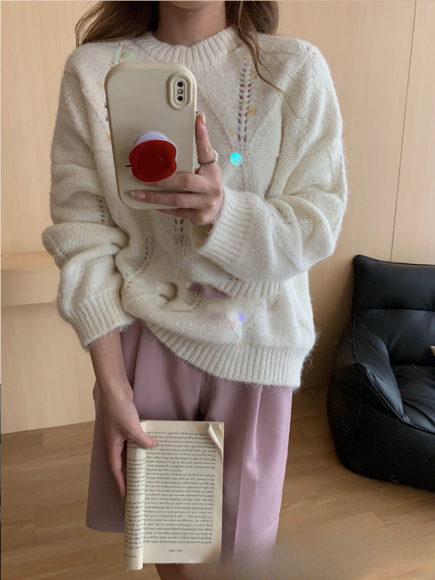 Sequined Knitted Loose Pullover Lazy Casual Sweater