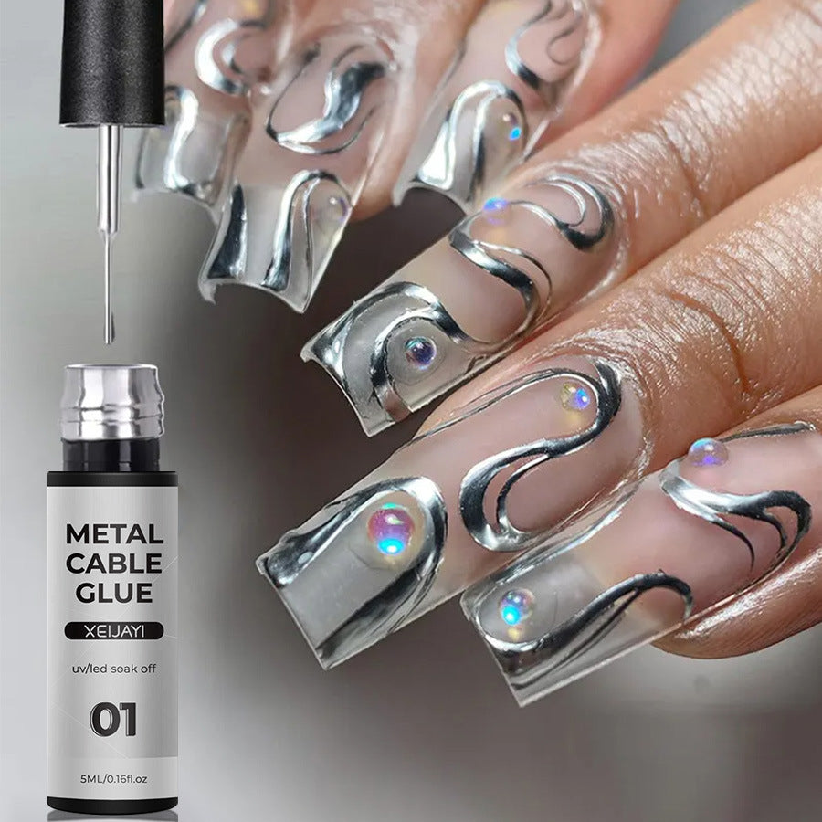 5ml Nail Metal Cable Adhesive Hoy Edge Painted