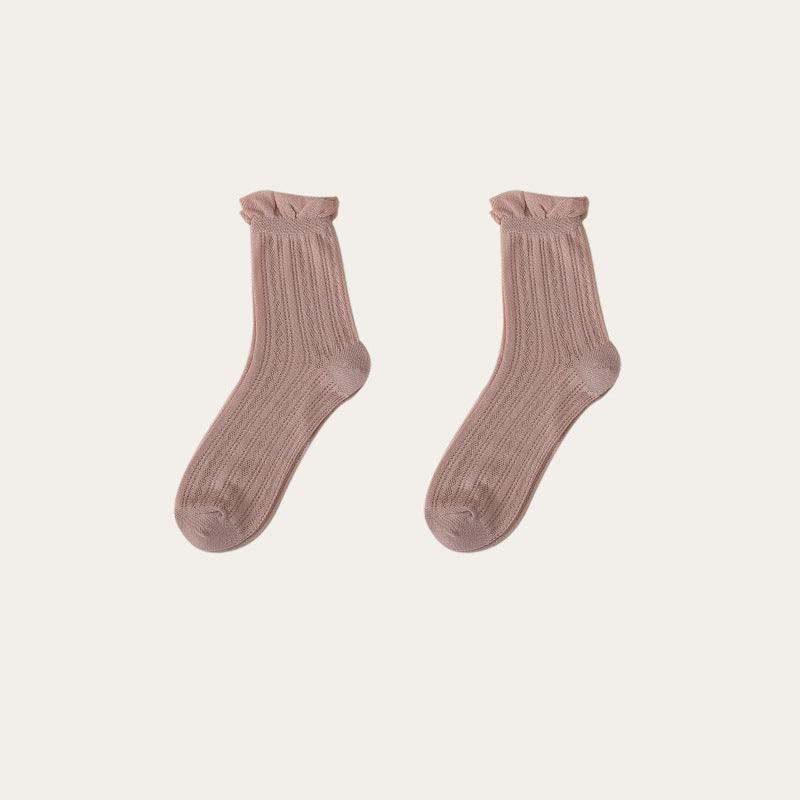 Women's Fashion Cotton Lace Socks