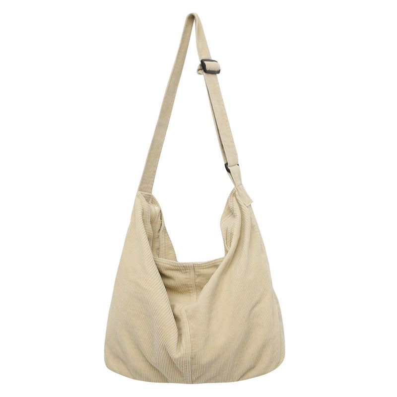 Corduroy Shoulder Crossbody Bag Spacious Casual And Minimalist