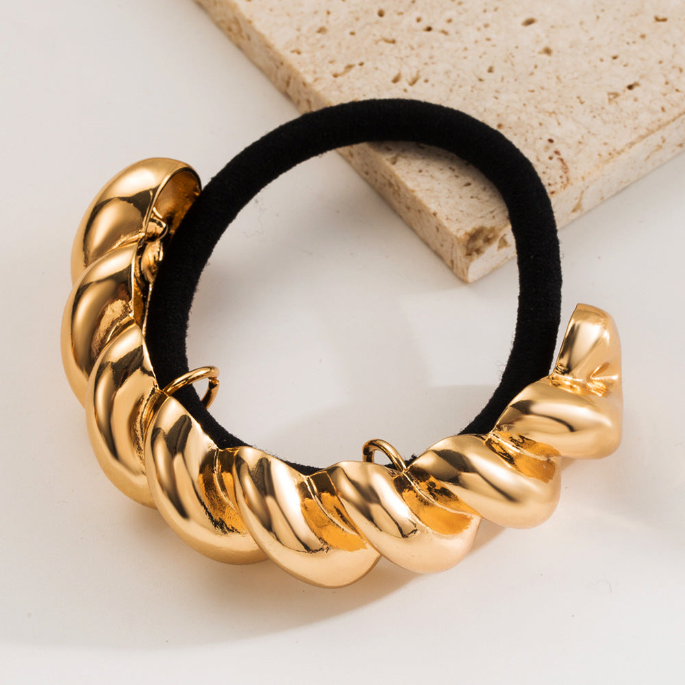Temperamental Cold Style Geometric Metal High Elastic Twist Semicircle Shape All-match Hair Accessories