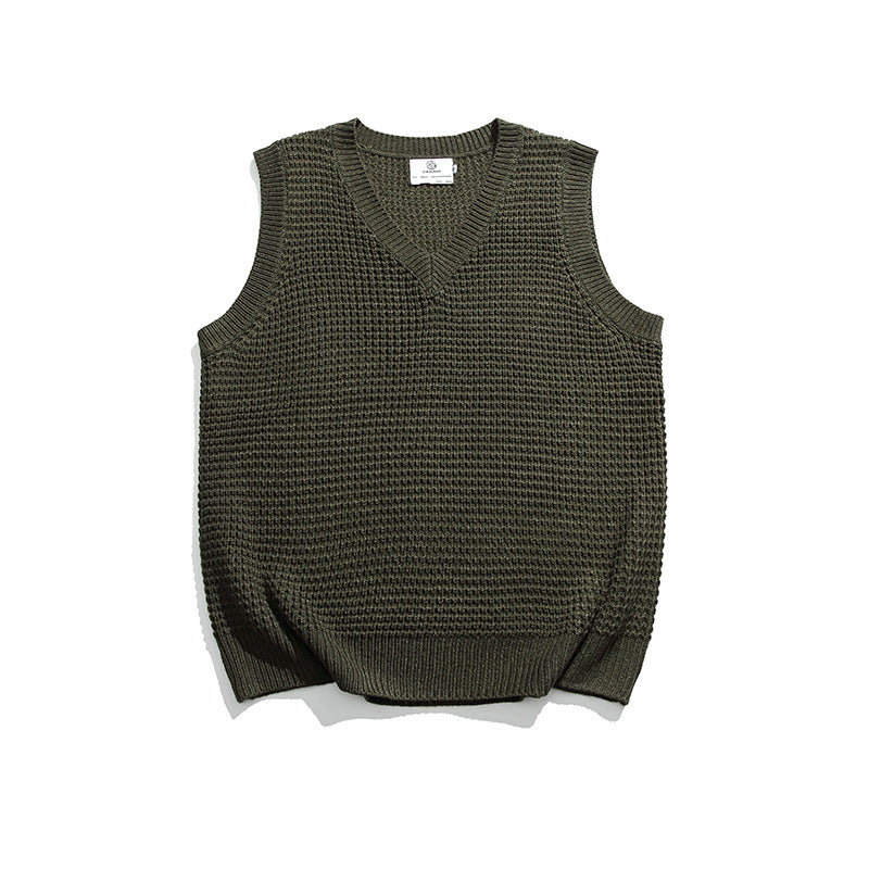 Japanese Leisure Knitted Vest All-match Shawl Small Shawl Sleeveless Top For Men
