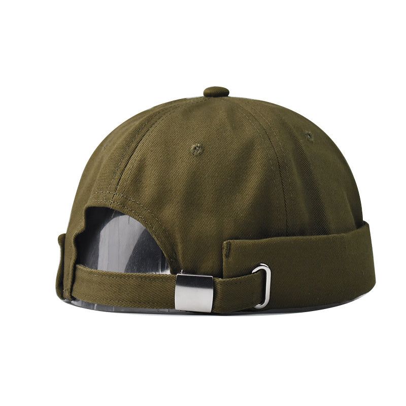 Men's And Women's Retro Versatile Solid Color Brimless Hat
