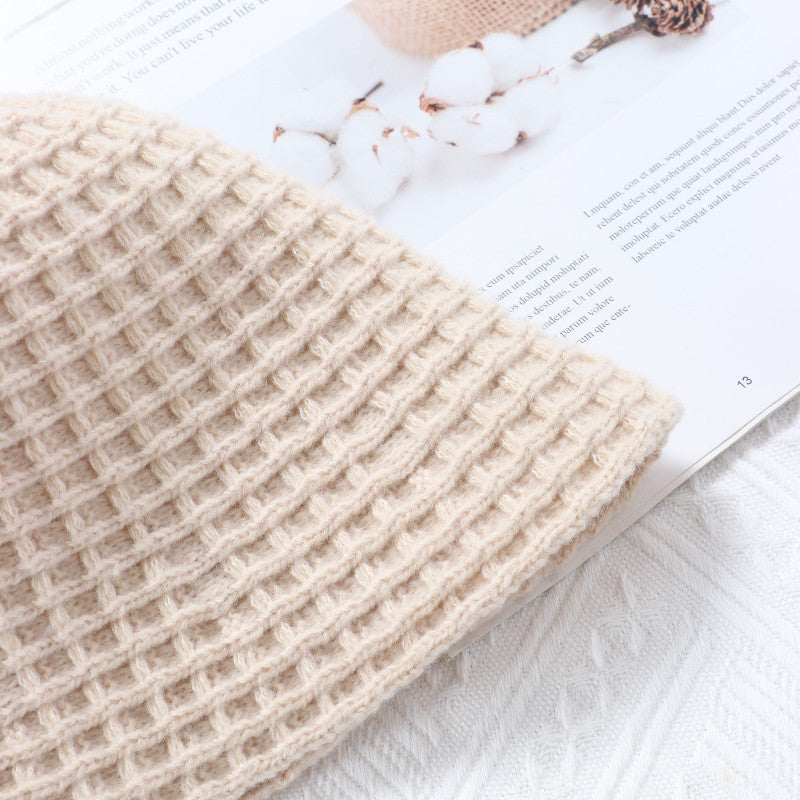 Korean Version Of Solid Color Casual Knitted Basin Hat Tide Simple Bucket