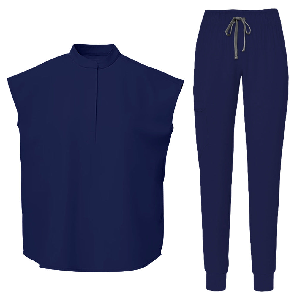 Women's Fashionable Workwear With A Stand-up Collar And Large Cuffs