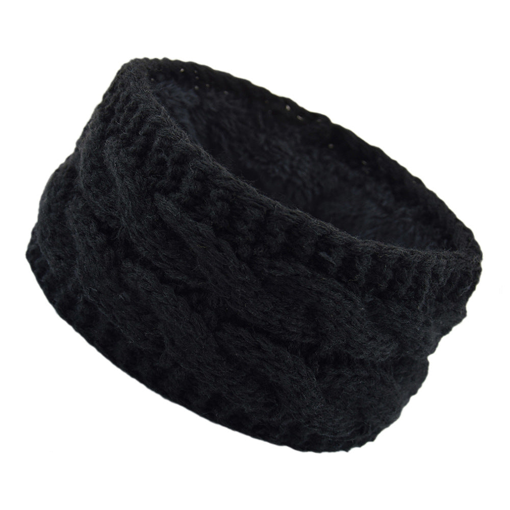 European And American Plus Velvet Knitted Hair Band Wool Color Dot Yarn Headband Variegated Warm Hair Accessories